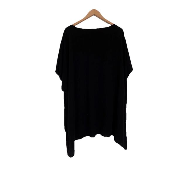 Eileen Fisher black silk tunic top size Large - Picture 3 of 5